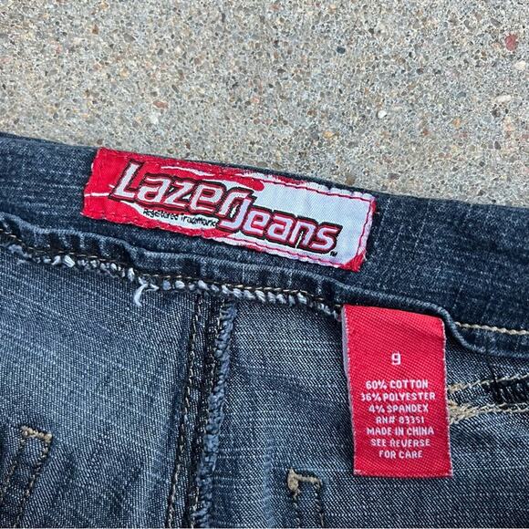Vintage Y2K Lazer Jeans Flare with no waistband stretchy Size 9 - Picture 4 of 11